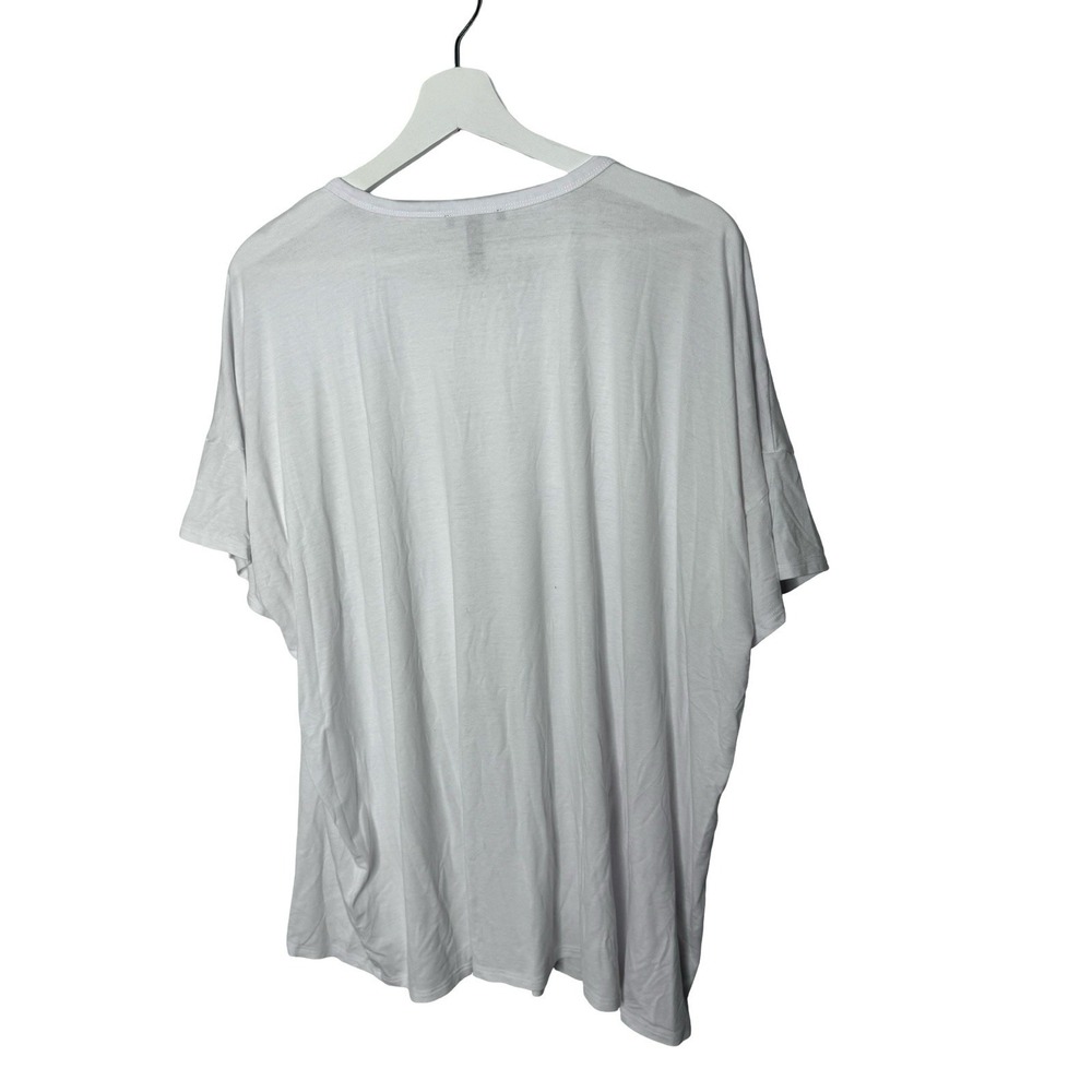 eileen fisher viscose/spandex white‎ 1x short sleeve womens